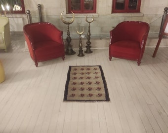 Turkish Karapinar Rug: Handwoven Oriental Hallway Carpet (108x67 cm)