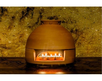 Candle Heater-Natural color-Home Heater-Domeheat-Natural Pottery Heater-The Most Funcional Size approximately 10x10 inches-Terracotta