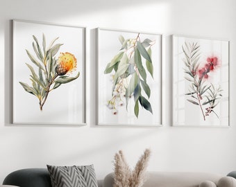 Impressions de fleurs botaniques | Lot de 3 | Art mural botanique | Affiches de décoration florale | Imprimé floral | Impressions murales astucieuses | Téléchargement numérique