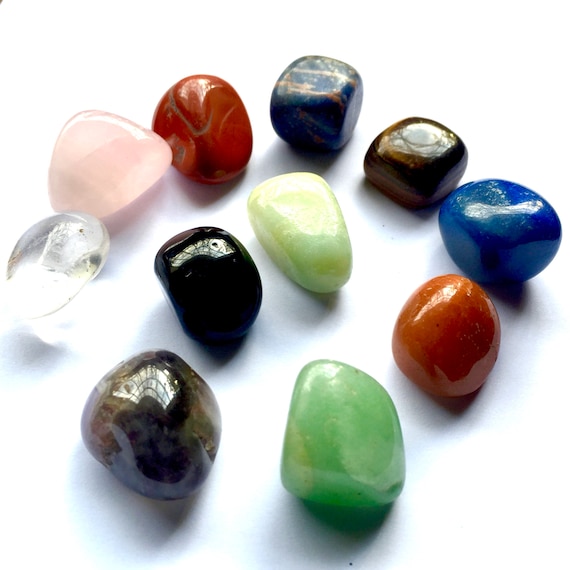 12 pcs Large Natural Crystals 14mm to 20mm Mix Semi Precious Gemstone Tumbled Stone No Hole Undrilled Nuggets