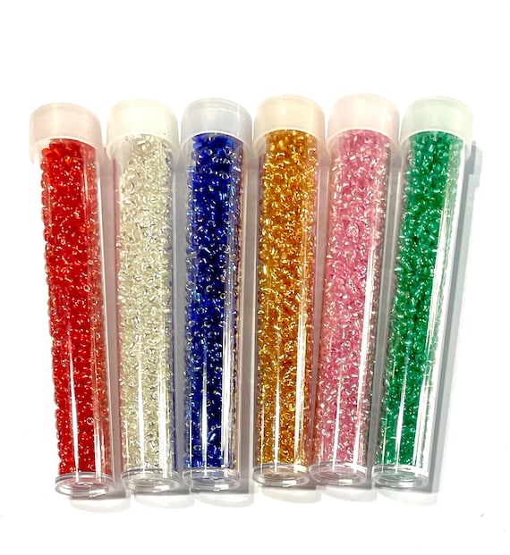 6x Tube of Silver Lined 2mm Seed Beads