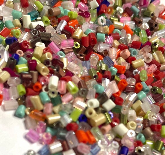 Over 3000 pcs Multi 2mm to 2.5mm Tiny Tube Glass Beads for Craft and Jewellery Making