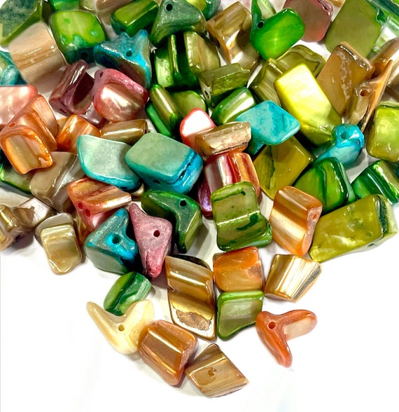 50pcs Multicoloured MOP Natural Shell Beads