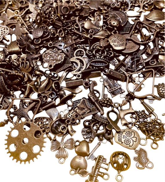 60 pcs Random Design Antique Bronze Charms and Pendants (25x pairs charms & 10pcs pendants)