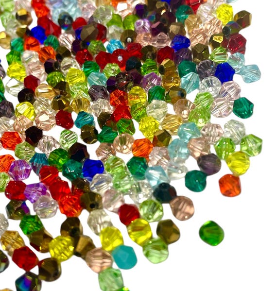 300pcs Multicolour 4mm Bicone Crystal Glass Beads for Jewelry Making