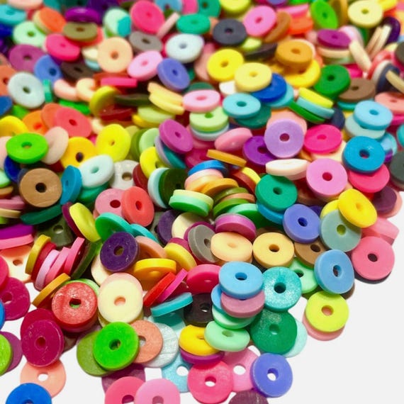 500+ Heishi Polymer Clay 6mm Flat Disc Spacer Beads for Jewelry Making Craft
