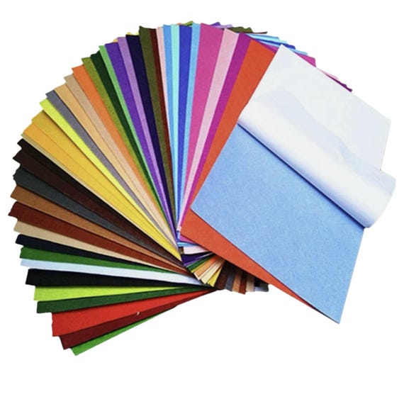 Felt Fabric Self Adhesive 10 sheet A5 Multicolour for Crafting