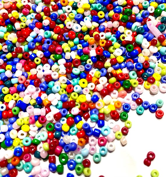 Over 5000 pcs Tiny Opaque Multi Colour 2mm to 2.5mm Glass Beads for Craft and Jewellery Making