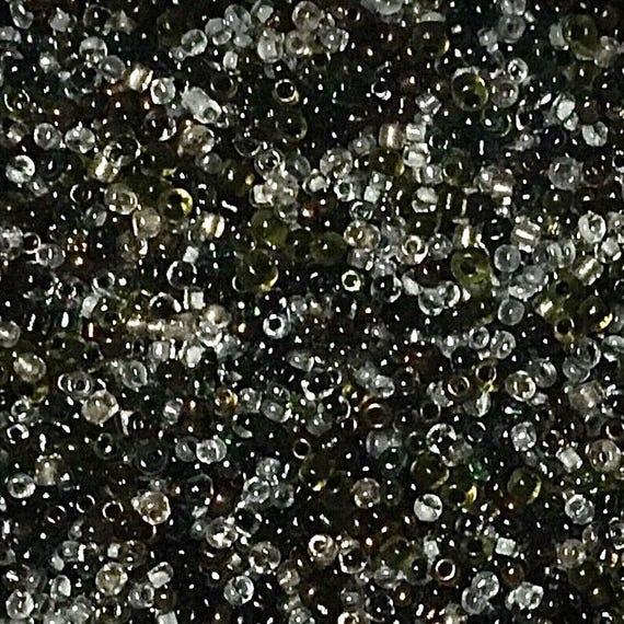 3000+ Black and Transparent Hues Glass Seed Beads: 10/0 (2mm-2.3mm) Jewellery Making Supplies