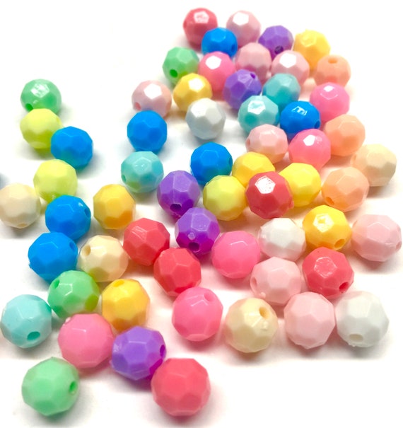 150x Multi Coloured Pretty Quality 8mm Faceted Acrylic Beads