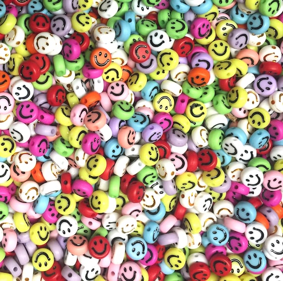 100x Smiling Beads Jewellery Making - Pick Your Design