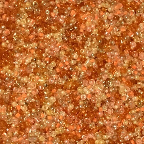 3000+ Orange Hues Glass Seed Beads: 10/0 (2mm-2.3mm) Jewellery Making Supplies