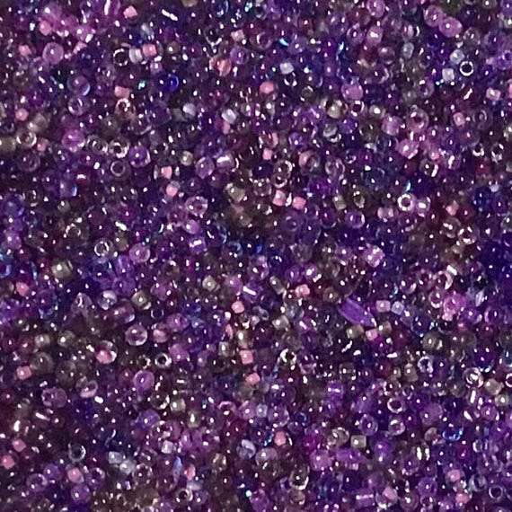 3000+ Purple Hues Glass Seed Beads: 10/0 (2mm-2.3mm) Jewellery Making Supplies
