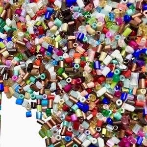 3000+ Multicolour Bugle Glass Beads: Tiny Tube Beads 2mm-2.5mm for Jewelery Making