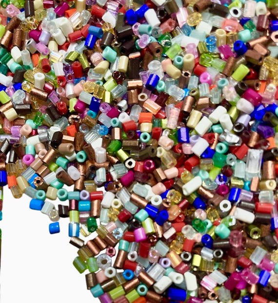 3000+ Multicolour Bugle Glass Beads: Tiny Tube Beads 2mm-2.5mm for Jewelery Making