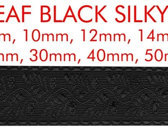 OAK LEAF BLACK SILKY BRAID LACE FOR ARMY UNIFORM COSTUME FANCY MILITARY