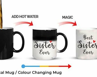 Best Sister Ever Magic Mug Mother Gift colour changing Ceramic Tea Coffee mug