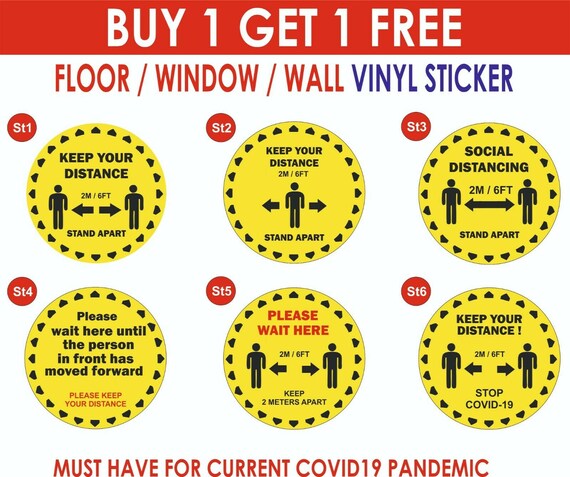 Social distancing stickers deals