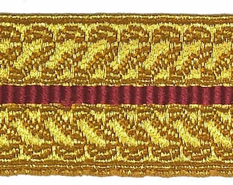 Dentelle de tresse de mylar rouge d'or de lacet de fronde d'infanterie de 25 mm pour l'armée, l'armée, l'uniforme