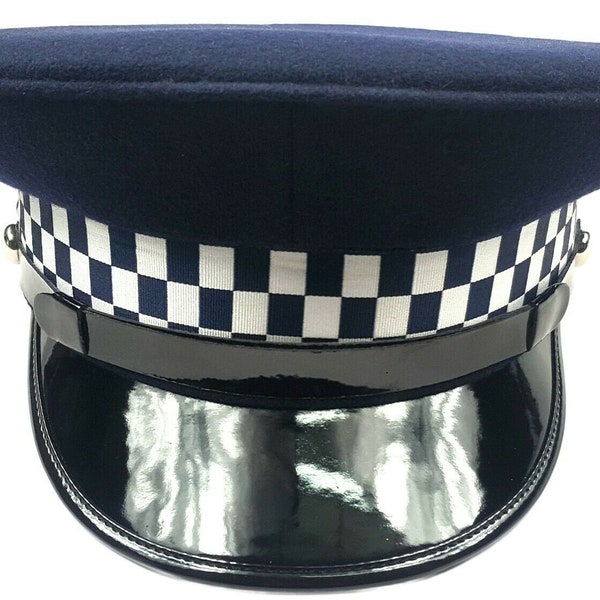 British Police Force Peaked Cap, UK Police Patrol Cap