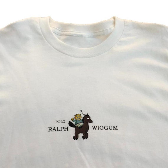 White T Shirt : Polo Ralph Wiggum the Simpsons Funny Tee | Etsy Hong Kong