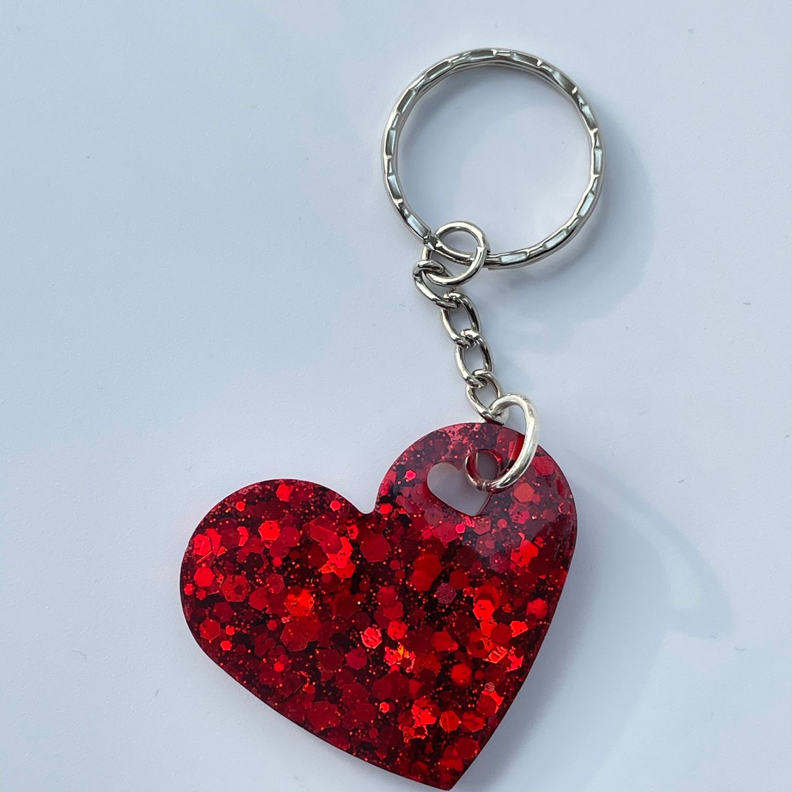 Heart Keyring Bag Charm Handmade Keyring Valentines | Etsy