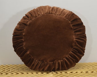 Round cushion 50cm - HANDMADE in FRANCE - pleated velvet