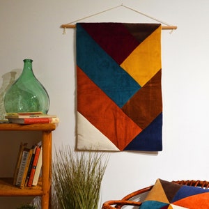 Wall hanging - HANDMADE in FRANCE - patchwork velvet