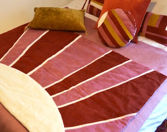 Blanket 95x140cm - HANDMADE in FRANCE - Corduroy patchwork