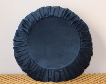 Round cushion 45cm - HANDMADE in FRANCE - pleated velvet