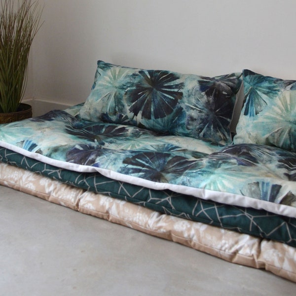 Collection futon nomade 60x130cm - FAIT MAIN en FRANCE - Tissu d'ameublement