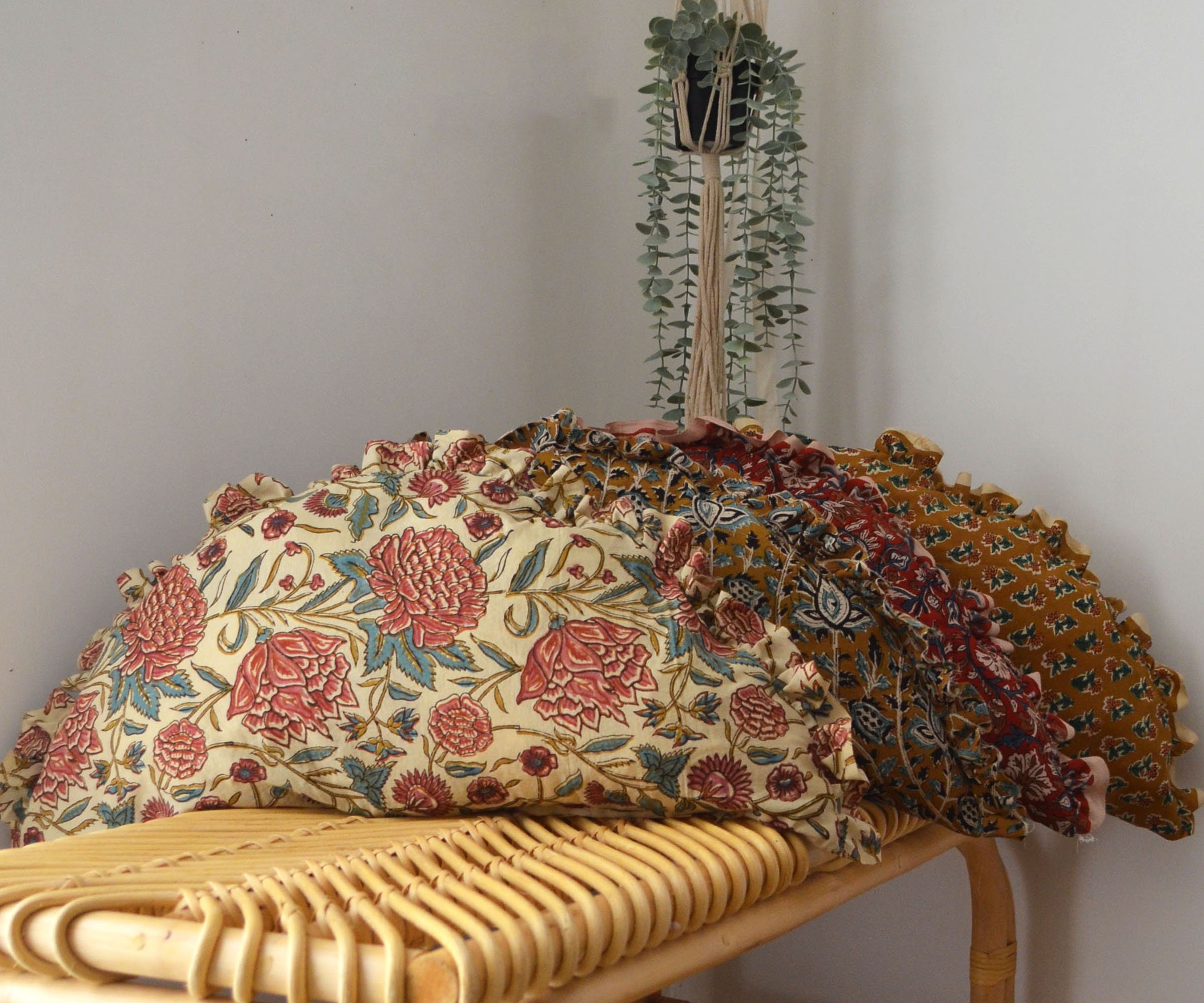 Half moon cushion 70x32 - HANDMADE in FRANCE - cotton