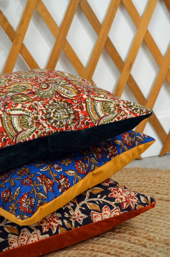 maid France cushion ドガ Round Cushion 40cm - HANDMADE in FRANCE - Corduroy Patchwork