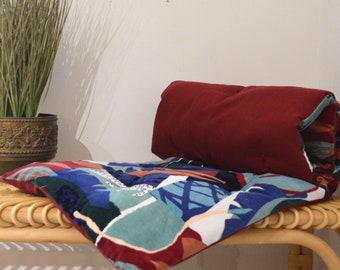 Custom-made nomadic futon - HANDMADE in FRANCE - upholstery fabric