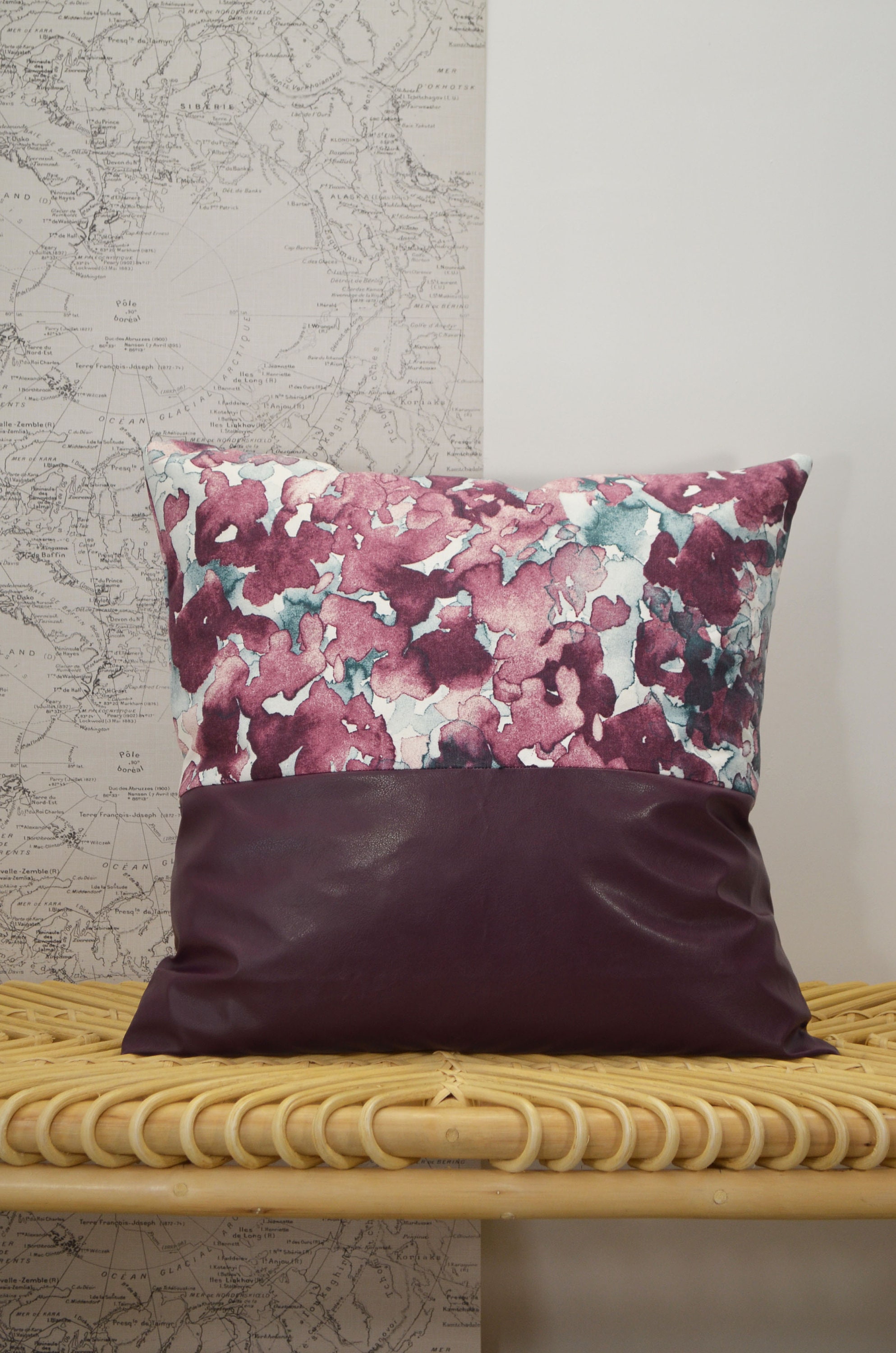 Cushion Cover 50x50cm - HANDMADE in FRANCE - Cotton and Imitation