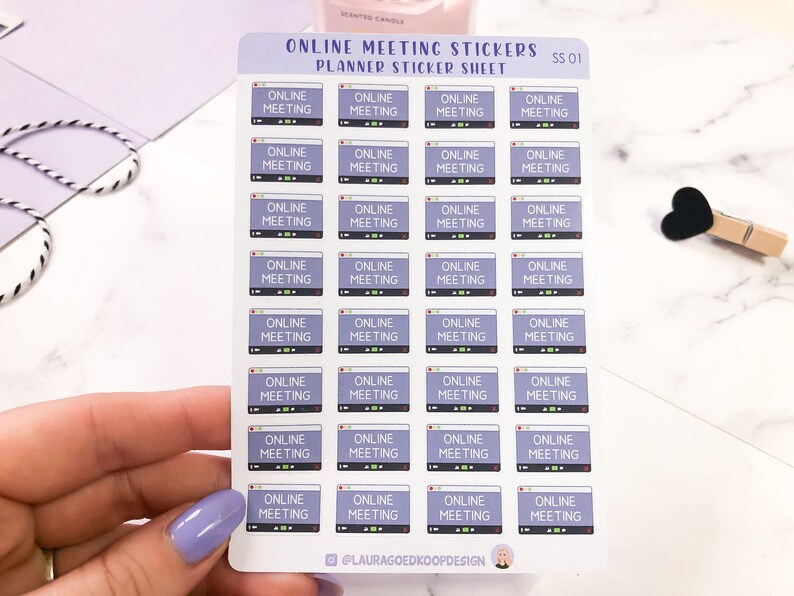 Online Class Stickers Zoom Meeting Microsoft Teams Planner Etsy