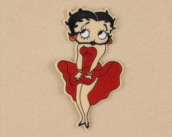 Cute BETTY BOOP Cartoon Patch Iron On Cloth Jacket Vest Coat Cap Hood Hoodie Shirt Tank Jean Denim Bag Backpack Scrapbook Lady Red Sexy Girl