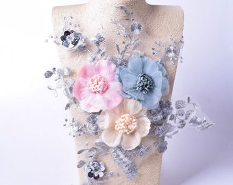 26 Variations Applique For Evening Dress 3D Flower Patch Sew On Fabric Embroidery