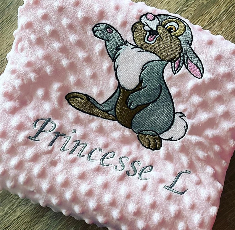 minky plaid bambi panpan personalizes embroidered first name of your choice baby birth gifts Plaid Red / gray / blue / white / water green / baby shower image 4