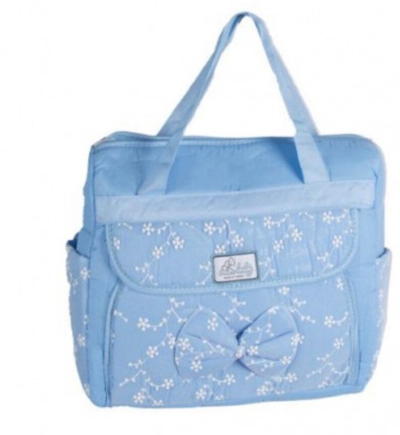 Sac a Langer personnalisé prénom brodé rose bleu blanc cadeaux naissance bébé image 3