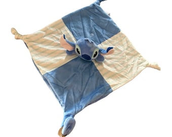 Doudou disney Stitch mixte garçon fille bleu avec sont attache tétine