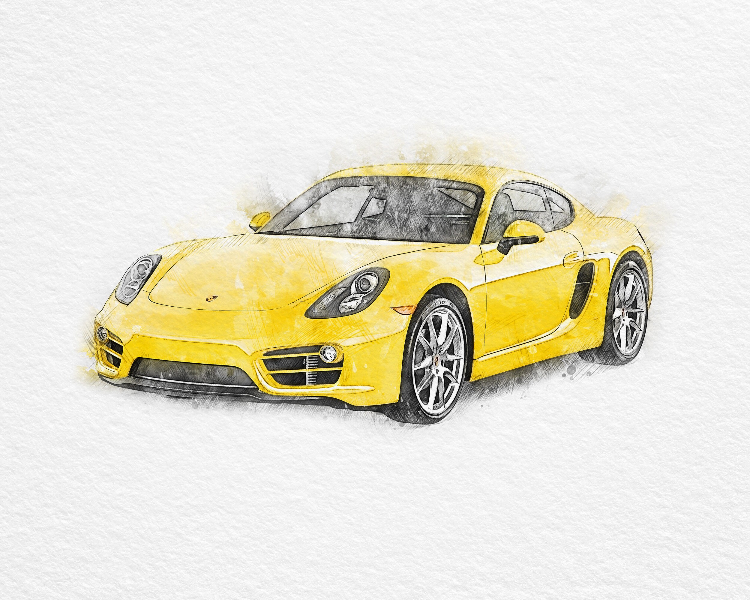 Car Custom Watercolor Portrait Car Painting From Photo Etsy