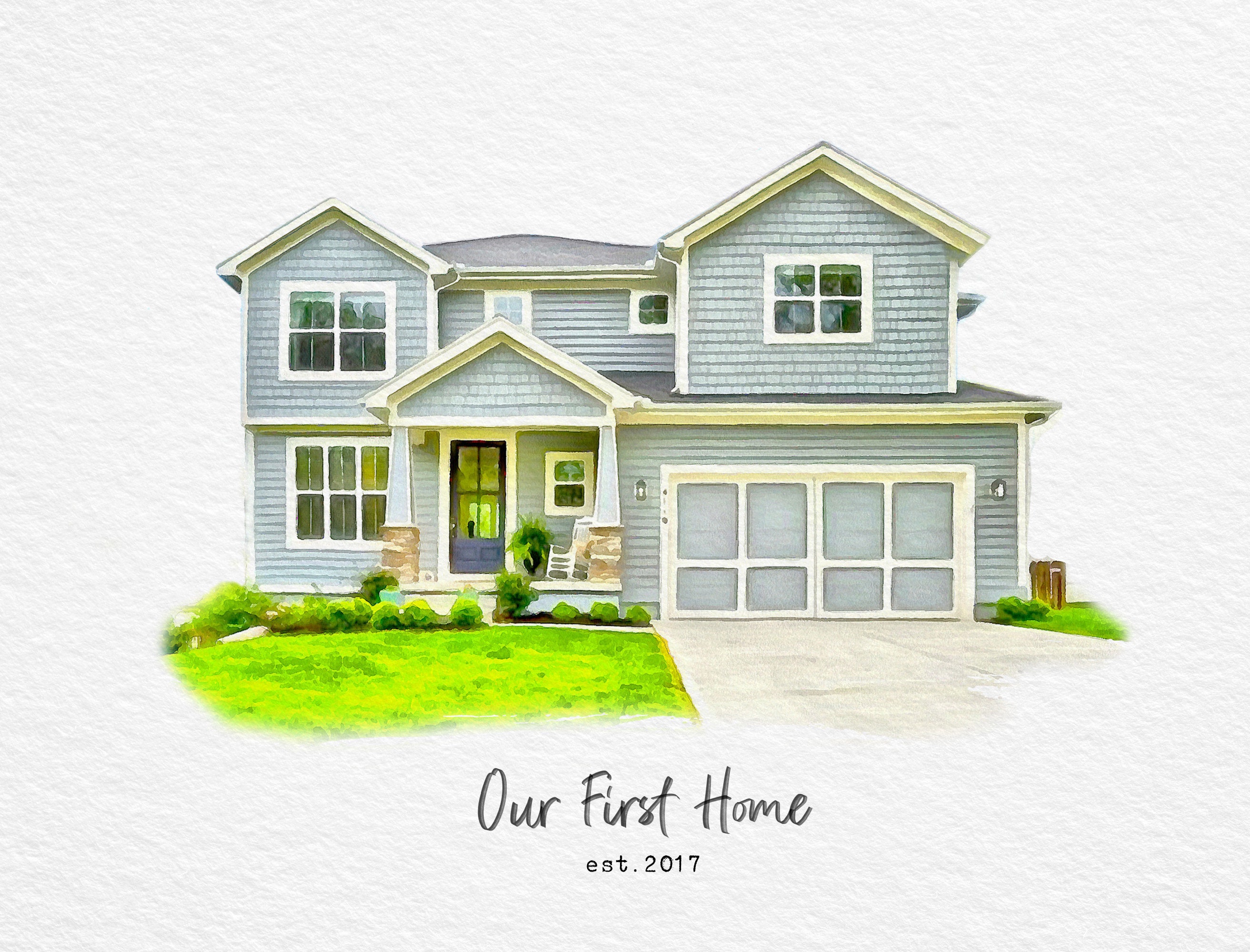 House painting from photo custom house portrait watercolor Etsy