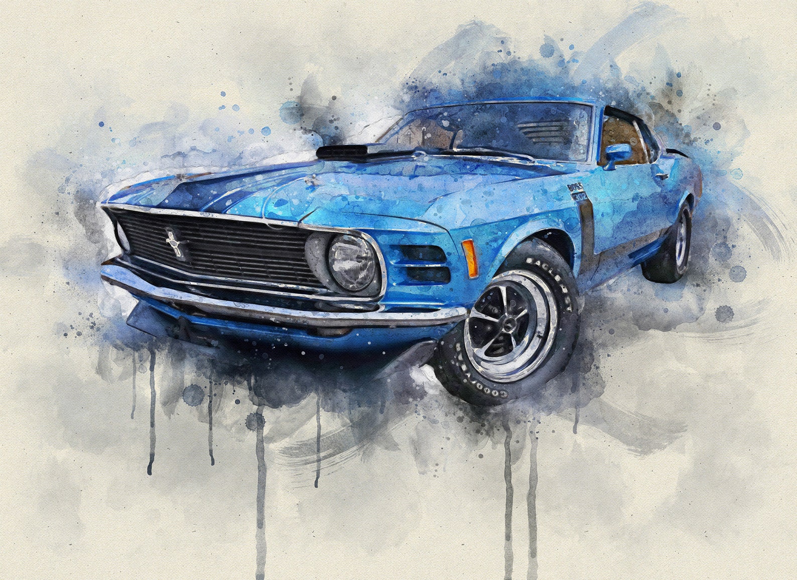 Car Custom Watercolor Portrait Car Painting From Photo Etsy