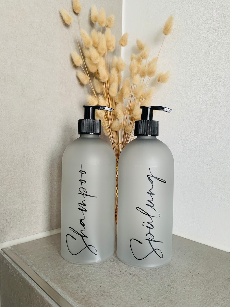 Stickers for bathroom / shampoo / conditioner / shower gel / different colors and fonts / sustainable for refilling / environmentally friendly image 5