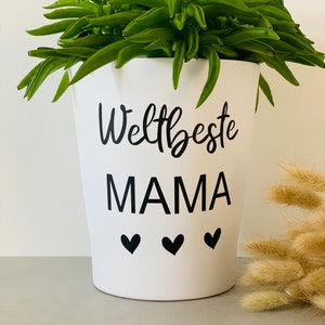 Flowerpot incl. lettering "World's Best MAMA" or lettering "World's Best MAMA" - perfect gift for Mother's Day or birthday