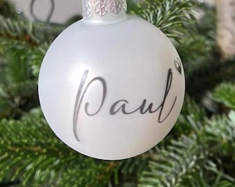 Your personalized 6 cm Christmas ball / Christmas tree ball in different colors and fonts