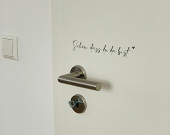 Sticker for the door or mirror "Nice that you are here" in different fonts and font colors - welcome your guests