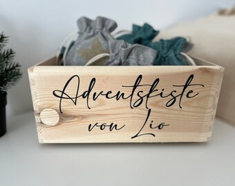 Wooden box as advent box or advent calendar for a special Christmas season