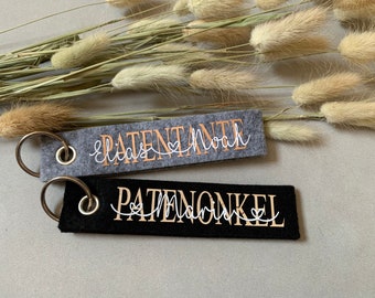 Personalized felt keychain - ideal gift for godmother or godfather
